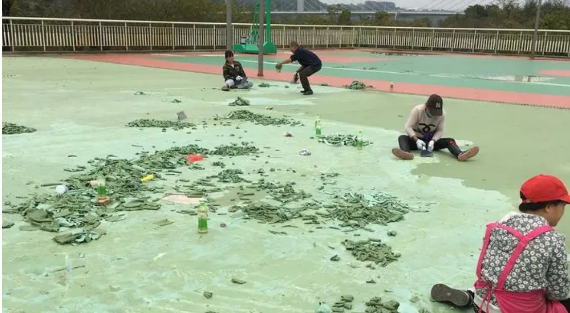 人工铲除硅PU篮球场 人工铲除硅PU篮球场